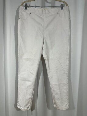 Crop White Pull-On Crop Pants Size 18 Stretch Casual Summer Pants